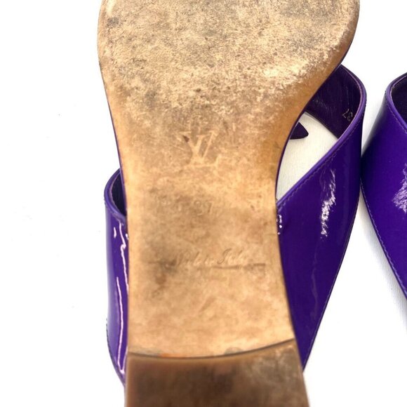 Louis Vuitton Vernis Flower Thong Sandals Purple Flip Flops Size 7 Authe… - Picture 13 of 14